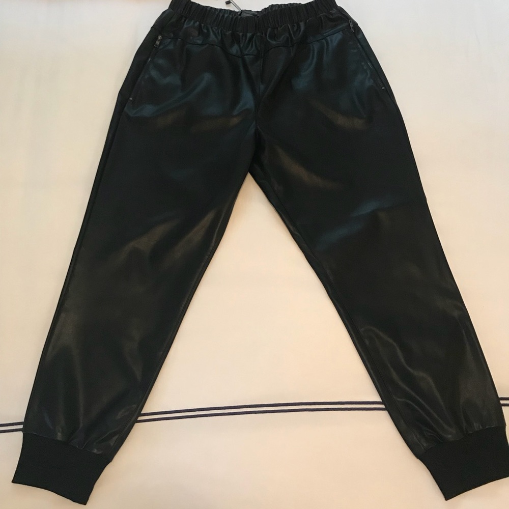 Armani Exchange imitation leather pants